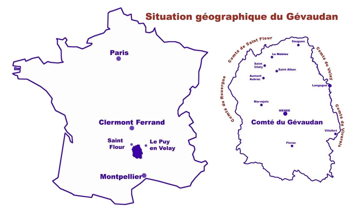 Situation Géographique du Gévaudan